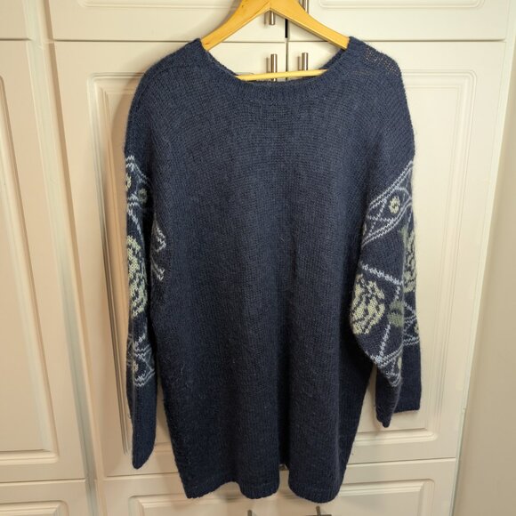 Lane Bryant Blue Mohair-Blend Rose Pattern Sweater | Women’s Plus Size 3X - Picture 5 of 9